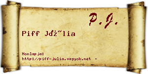Piff Júlia névjegykártya